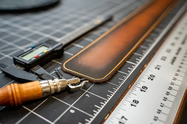 Cut & crease: Each strap is cut, measured and edge-creased by hand.